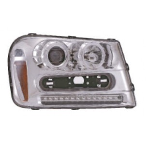 Trailblazer+(eagle eyes) Фара левая+правая (комплект) тюнинг линзованная со светящимся ободком диодная без корректора (EAGLE EYES) внутри хромированная для Chevrolet Trailblazer