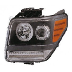 Nitro+(eagle eyes) Фара левая+правая (комплект) тюнинг с светящимся ободком,диодным указателем поворота (EAGLE EYES) внутри черная для Dodge Nitro