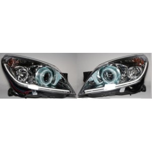 Astra (eagle eyes) Фара левая+правая (КОМПЛЕКТ) тюнинг с светящимися ободками с регулирующим мотором (EAGLE EYES) внутри хромированная для Opel Astra - H