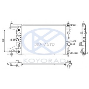 Cruze {(1.6113../18 astra 09 1.6 at.} at (koyo) Радиатор охлаждения автомат (1.6 113л.с./1,8 / ASTRA 09- 1.6 автомат без кондициоенра) (KOYO) для Opel Astra - J