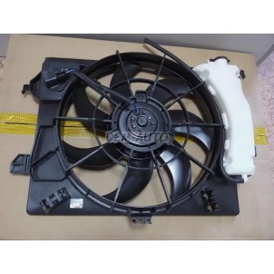 Solaris    Мотор+вентилятор радиатора охлаждения с корпусом,расширительным бачком (Китай) для Hyundai Solaris