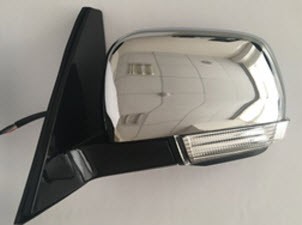 Pajero   Зеркало левое электрическое с подогревом, автоскладыванием, указателем поворота, подсветкой хромированное (Китай)