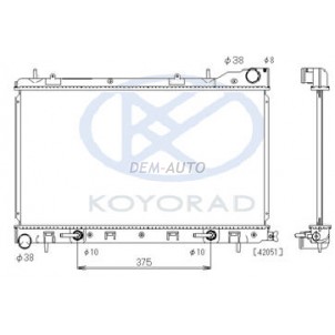 Forester {360x686 } at 2 (koyo) Радиатор охлаждения автомат 2 без горловины (KOYO) {340x686 мм} для Subaru Forester - SF SG