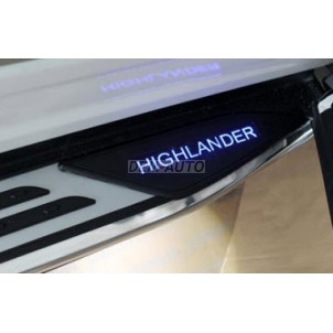 Highlander    Порог-подножка левая+правая (комплект) с подсветкой для Toyota Highlander - 2 поколение рейсталинг U40